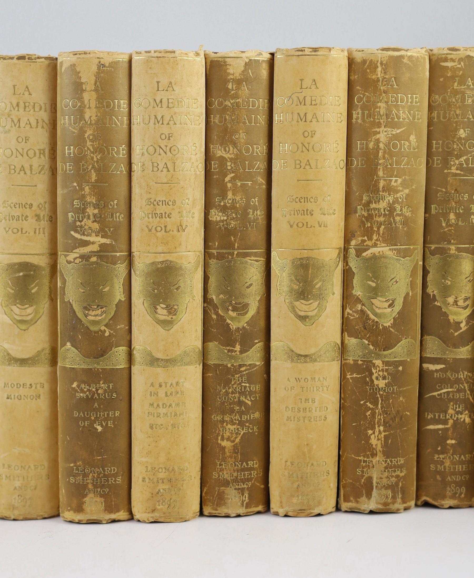 Balzac-Honore de - La Comedie Humaine ... (translated from the French) comprising: Scenes of Parisian Life (11 vols) & Scenes of Private Life (11 vols). Limited Editions. num. mounted plates (with captioned guards); publ
